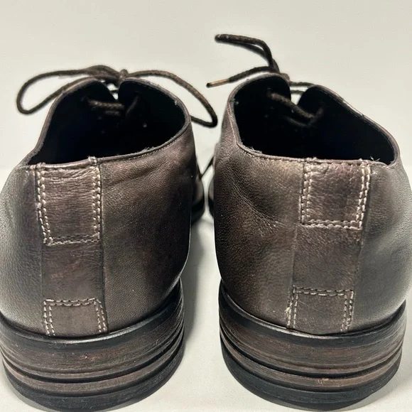 Vero Cuoio Made in Italy Brown Leather Cap Toe Oxford Dress Shoes Mens 7 - Picture 3 of 9